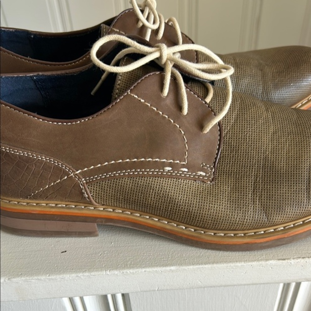 Freeman Haegan‎ Mens Brown Textured Derby Shoes Memory Foam 8.5M F117004 - Picture 5 of 7